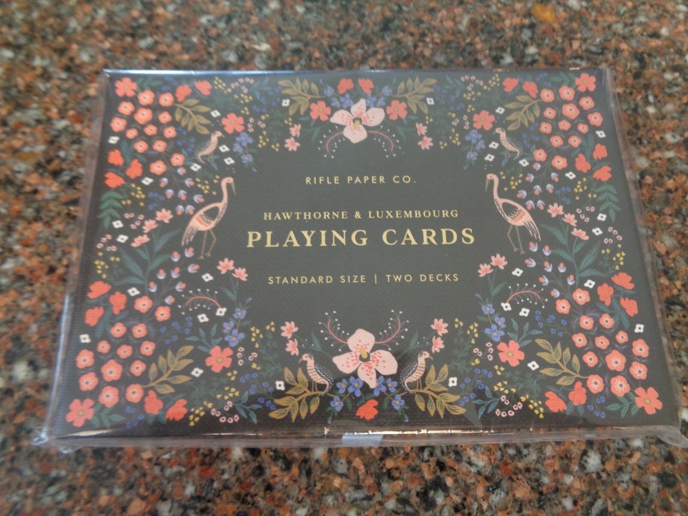 Rifle Paper Co Hawthorne & Luxembourg Playing Cards Set of 2 Boxed Brand New