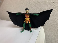 Custom Batman Mcfarlane 1:12 Robin Leather Wired Cape Damian Wayne NOT FIGURE