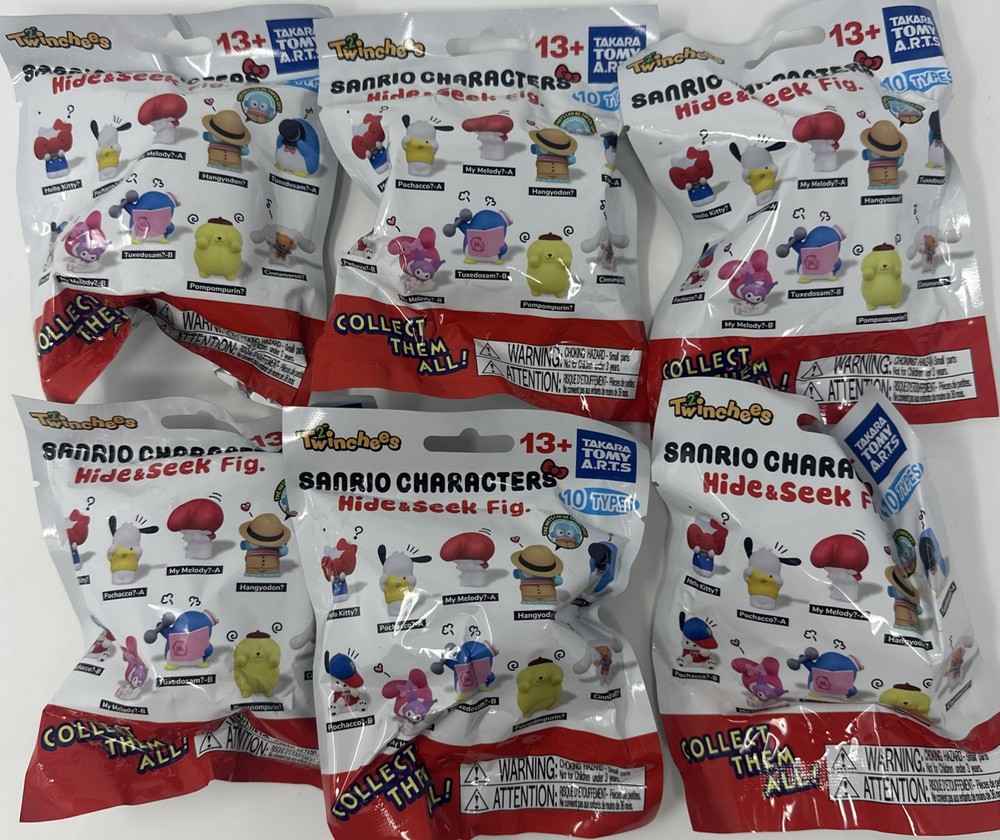 Twinchees Sanrio Characters Hide + Seek 2″ Figures – Lot of 6 Blind Bags