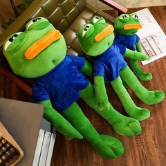 45cm Sad Frog Plush Toy Soft Stuffed Pillow Magic ;Expression Pepe The Sad Frog