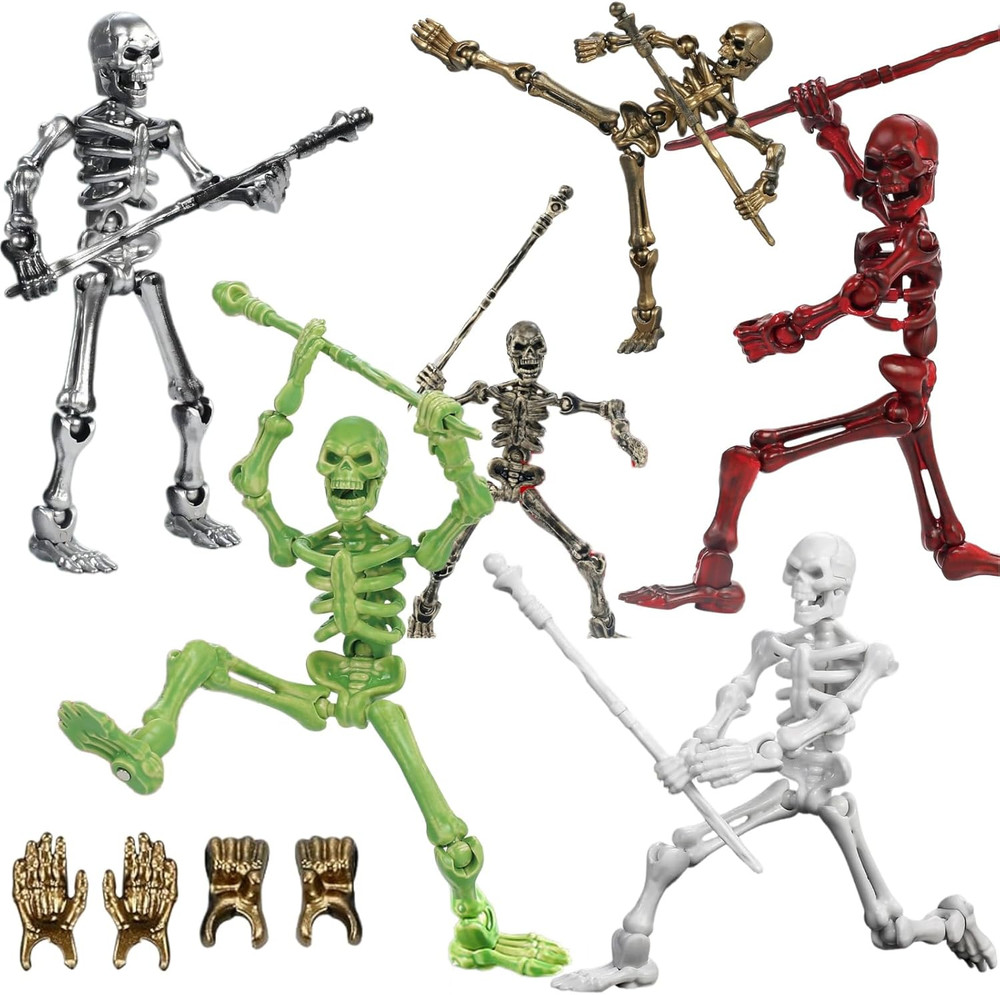 6 Pack T13 Action Figures Set, Skeleton Action Figure, Dummy 13, Titan 13 Mini S