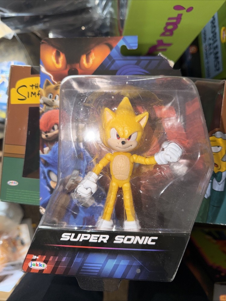Jakks Pacific Wave 2 Sonic Hedgehog 3 Movie SUPER SONIC 5″ Figure New 2024