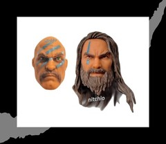 Mezco One:12 Conan Barbarian Booster Kit – TWO HEADS BALD & LONG HAIR 1/12 Scale