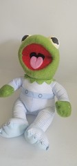 1984 Muppet Babies Baby Kermit Frog Plush Hasbro Softies Jim Henson Pampers VTG