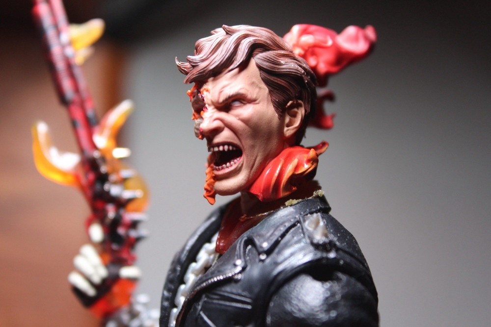 Ghost Rider Action Figure Black/Red/Orange w/ Alt Head & Gun