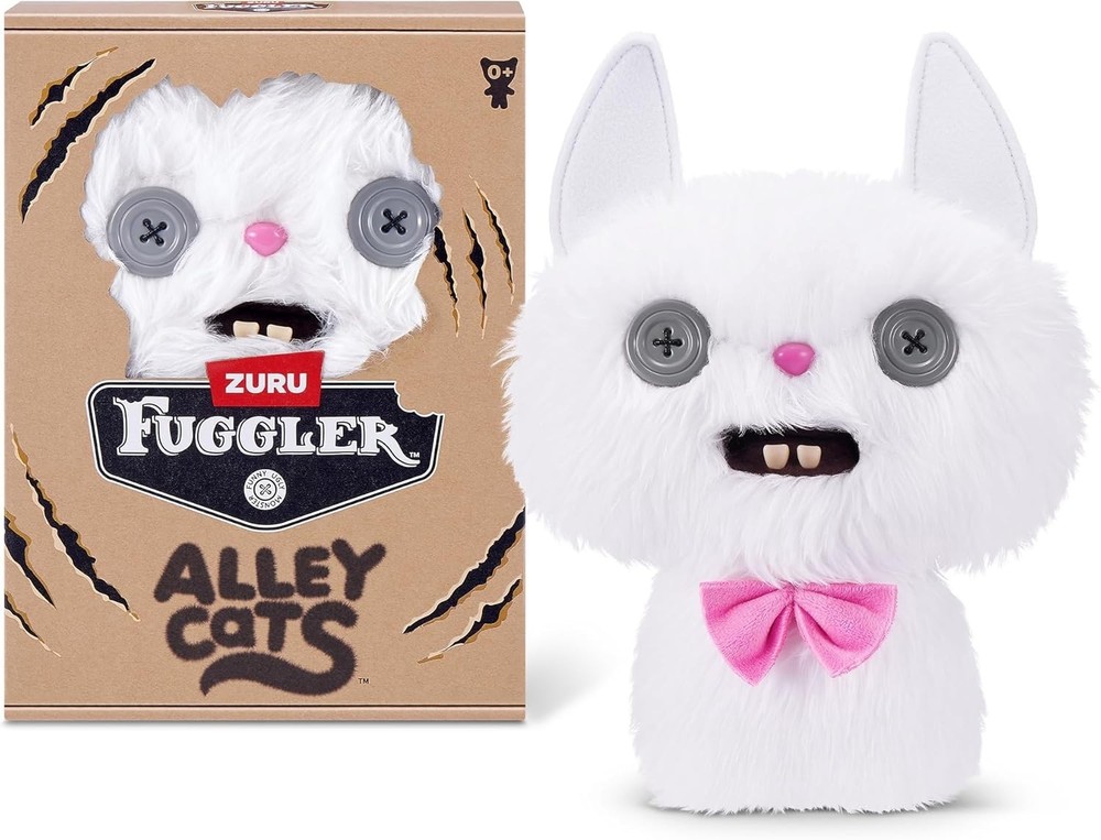 Fuggler 🐱 Alley Cats CHEEZEE White 🐱 NEW 9″ Fast Free Ship! Funny! Ugly! Cute