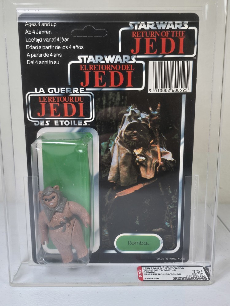 Vintage STAR WARS ROTJ Tri Logo ROMBA Ewok Unpunched CLIPPER CATALOG 🔥 AFA 75+