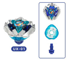 Burst Beyblade UX-01 Blue Silver Master Starter Spinning Top Gyro w/Launcher