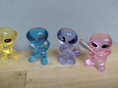 5 Translucent Alien Gumball Vending Machine Toy Mini Figure Rare