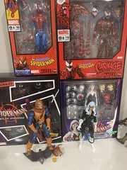 MAFEX Spider-Man Action Figure Lot Spider-Man, Ghost Spider, Carnage, Miles