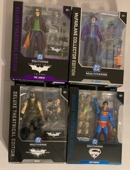 4x McFarlane DC Movies: Joker Heath, Superman, Bane & Joker Jack #57 *NOT MINT!