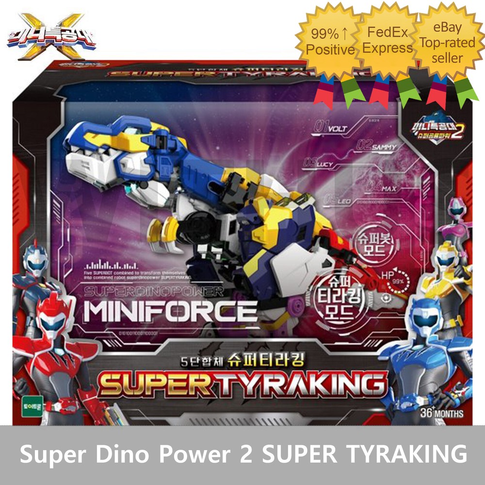 MINIFORCE Super Dino Power 2 SUPER TYRAKING 5-Dino Integration Transformer Robot