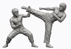Custom Made Chuck Norris vs Bruce Lee Figurine – 8 inches tall
