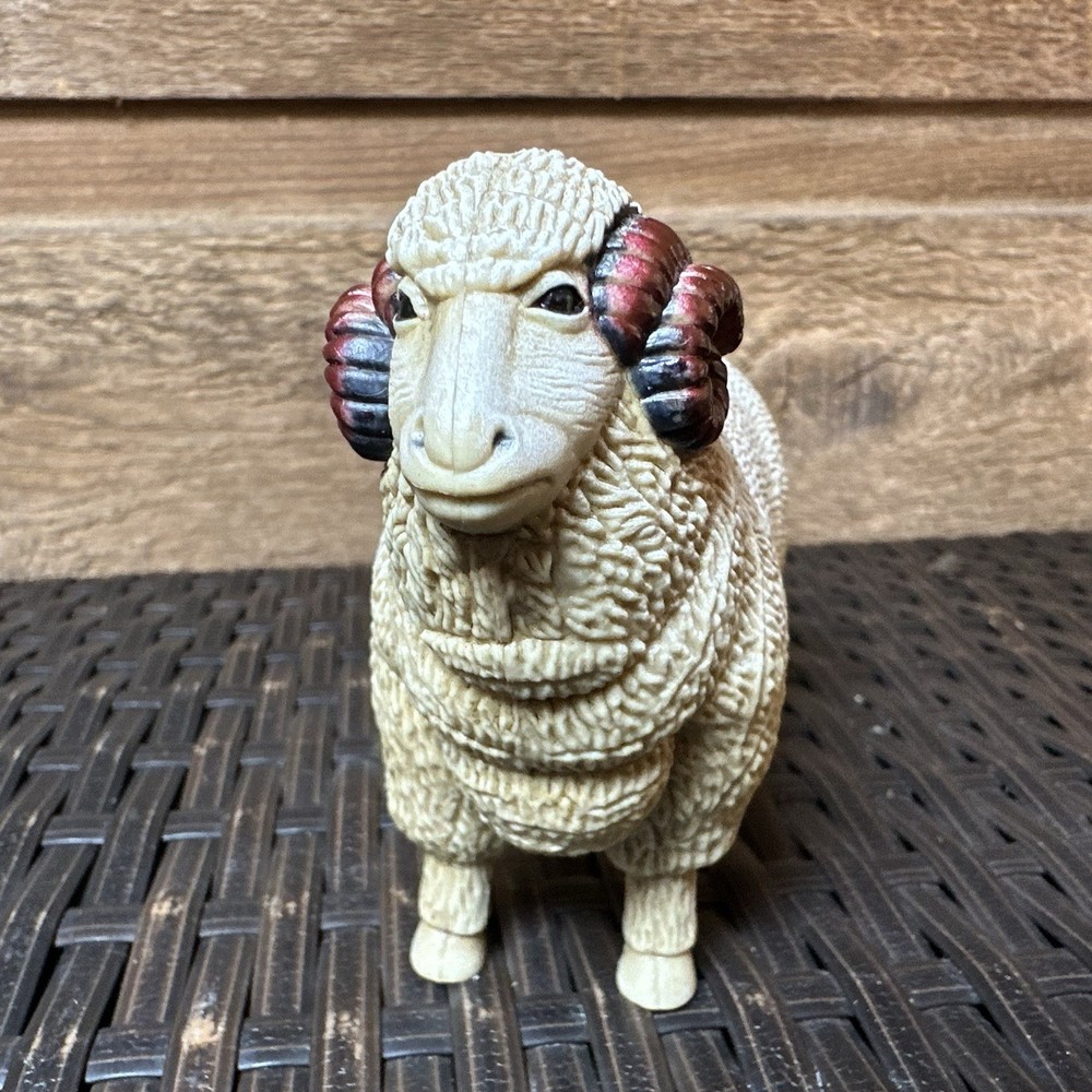 4.5” PVC Figure Male Ram Spiral Horns Textured