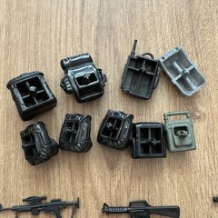 Vintage GI Joe Accessory Lot 24pc Backpacks Weapons Gear Parts Hasbro 80s 90s