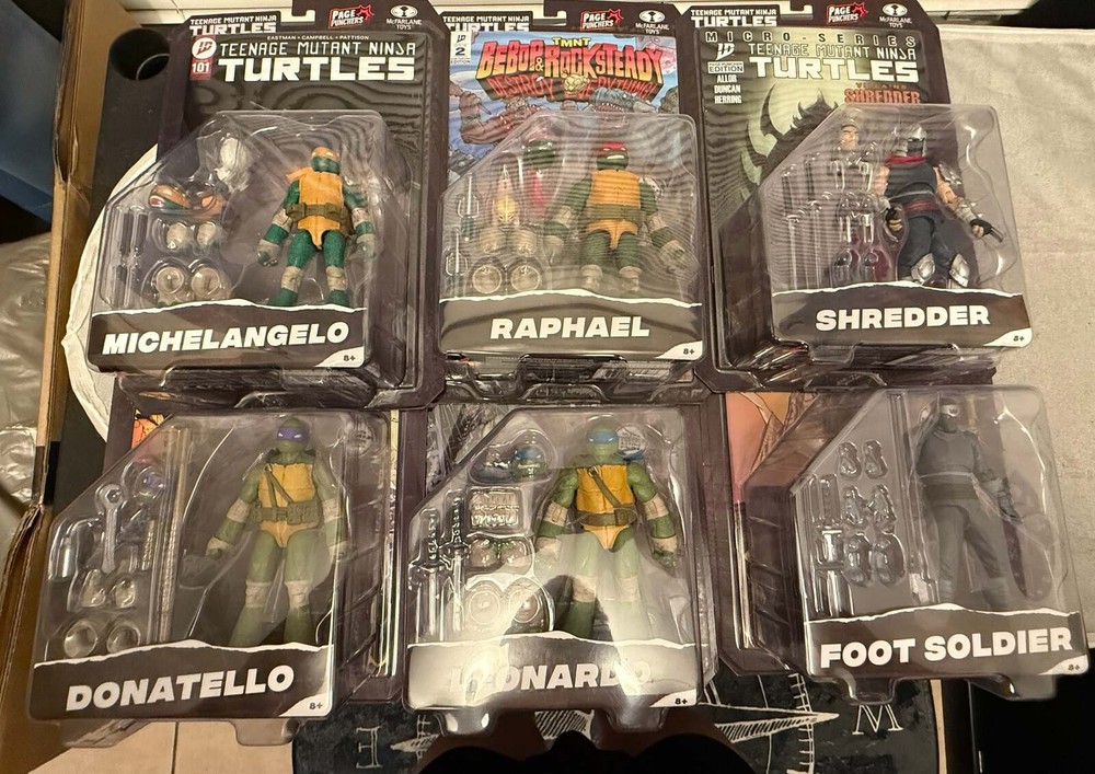McFarlane Teenage Mutant Ninja Turtles Page Punchers Figures Full-Set Bundle IDW