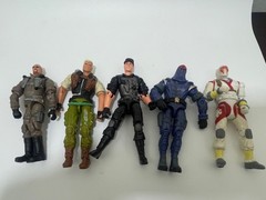 Vintage 2000s Hasbro G.I. Joe Action Figures Lot of 5 Duke Cobra Commander