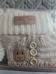 Clothes Set for Labubu Cream Beige Tan Sweater + Hat + Bag Outfit Plush SEALED