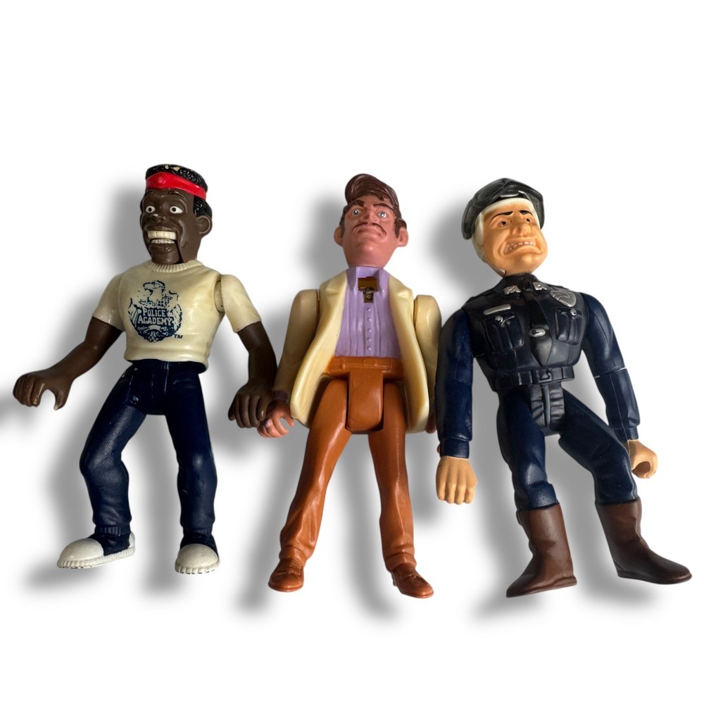 Lot of 3 Police Academy Action Figures Vintage 1989 Kenner Toys – Lavell, Sleaze