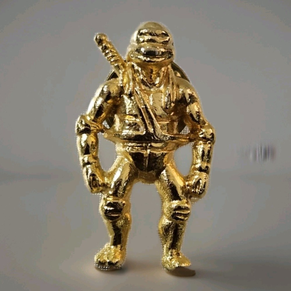 Vintage 24k Gold Guilded Teenage Mutant Ninja Turtle Leonardo Collectable