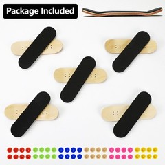 10PCS 30mm x 100mm Fingerboard Wooden Maple Deck & 48pcs Non Bearing Wheels Set