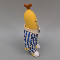 Vintage 1996 TOMY Bananas In Pyjamas B1 Figure 6″ Toy Yellow Blue White Stripes