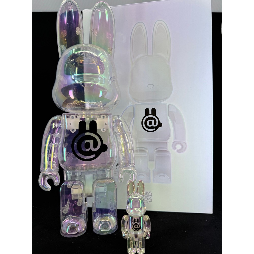 Bearbrick Medicom Toy Tokyo R@bbrick Clear Chrome 100% & 400% Set Figures