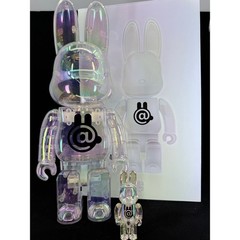 Bearbrick Medicom Toy Tokyo R@bbrick Clear Chrome 100% & 400% Set Figures