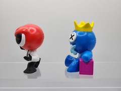 Rainbow Friends Figures 3″ & Plush 5″ – Phat Mojo Toy Lot 3 Red & Blue Monsters