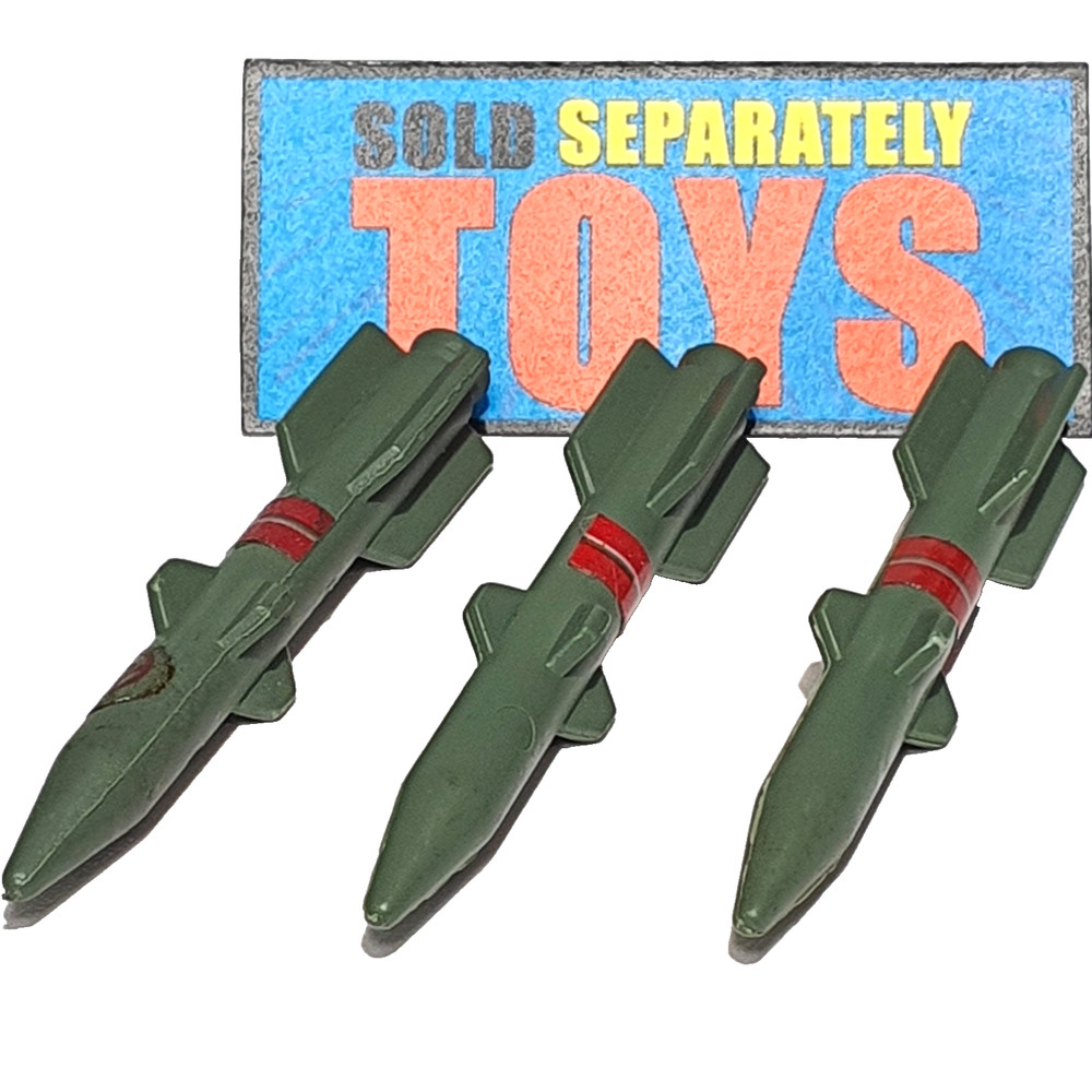 Vtg GI Joe Ammo Dump Unit 109MM 3 MISSILE SET rocket original 1985 playset part
