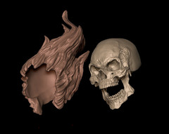 1/12 1/18 Head Sculpt ghost rider Skeleton For 6″ 3.75″Action Figure Body