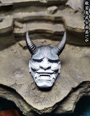 1/6 Male Japanese Shogunate Ghost Samurai Mask Model Toys
