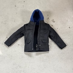 MO-HDJK-PNBK: 1/12 Black Hoodie Zipper Jacket for 6″ Medium to Slim Figure