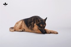JXK Lying German Shepherd Dog Model Pet Animal Figure Collection 1:6 Scale