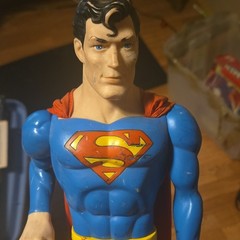 large DC Superman Action Figure w/ Cloth Cape 1988 Plastic Fabric Comic Hero