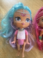 Shimmer And Shine Dolls 6″ Pink & Blue Mattel Dated 2015 Lot of 2
