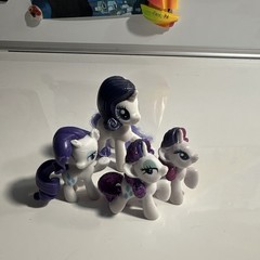 My Little Pony Set of 4 Rarity Horse Figures White Purple Plastic MLP