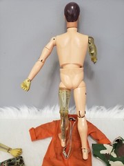 READ 1964 GI JOE MIKE POWERS ATOMIC MAN Action Figure Jumpsuit Camouflage Poncho