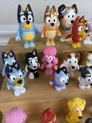 Bluey Friends Family 2.5-3″ Poseable Dog Figures Ludo Studio 23 Pc Lot Bike
