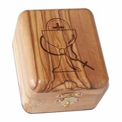 First Communion Box – Rosary Box – Bethlehem Olive Wood (Communion By Laser)