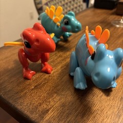 Set Of 3 – Tolo First Friends Dinosaurs Toddler Toys Pterodactyl And 2 Stegs