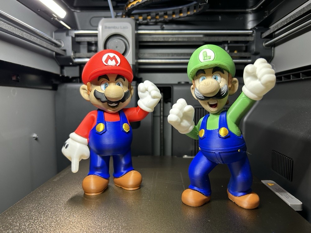 Mario & Luigi Figurine Toy Set For Kids Teens Adults 3D Printed Super Mario Bros