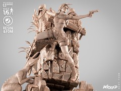 3D Printed Fan Art Lara Croft Sculpture by Wicked3d