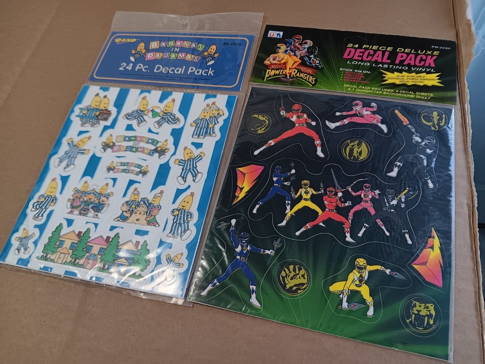 New Vintage Bananas In Pajamas 24 Power Rangers 24 Pc Decal Pack 48 Stickers New