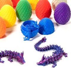 3D Printed Dragon in Egg Full Articulated Dragon Crystal Dragon with Dragon Egg