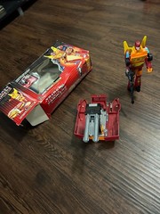 Vintage G1 Rodimus Prime Transformers w/ Box, Trailer & Blaster (1986)