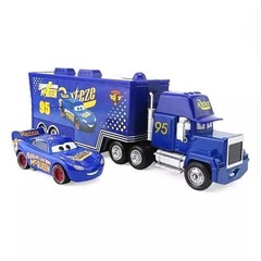 Set of 2 Disney Pixar Cars No.51 Fabulous Lighting McQueen Hauler Truck Toy Gift