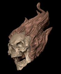 1/12 1/18 Head Sculpt ghost rider Skeleton For 6″ 3.75″Action Figure Body