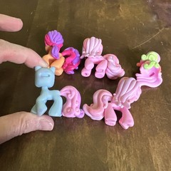My Little Pony Mini Figures Lot (4) Bundle Pink Orange Blue Set Play Horse