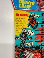 Vintage 1988 Pee Wee HERMAN tv movie show Playhouse peewee Growth Chart